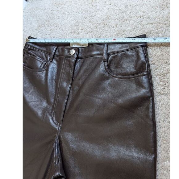 Aritzia Wilfred Melina Rich Mocha Brown High-Rise Straight Leg Pants, size 10 - Picture 7 of 11